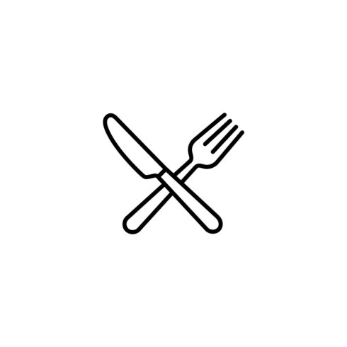 Crossed Fork and Knife Icon for Restaurant and Food Logo cover image.