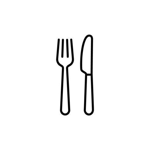 Fork and Knife Utensil Icon for Dining and Meal Setting cover image.