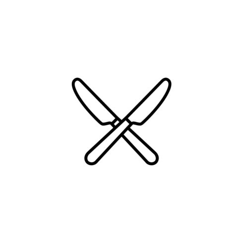 Crossed Knives Icon for Chef, Butcher, and Culinary Logo cover image.