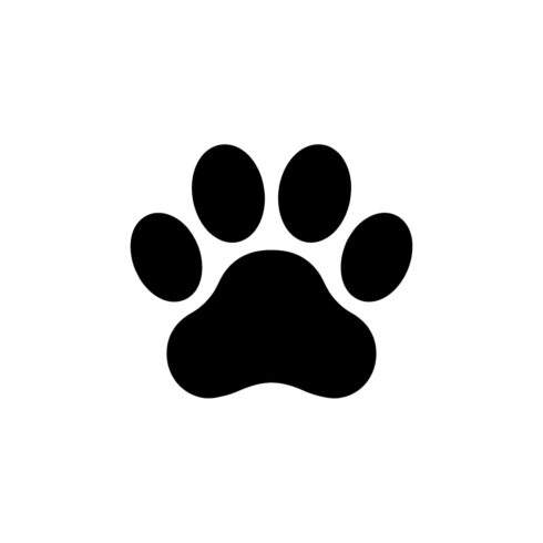 Black Animal Paw Print Silhouette Icon for Pet and Wildlife cover image.