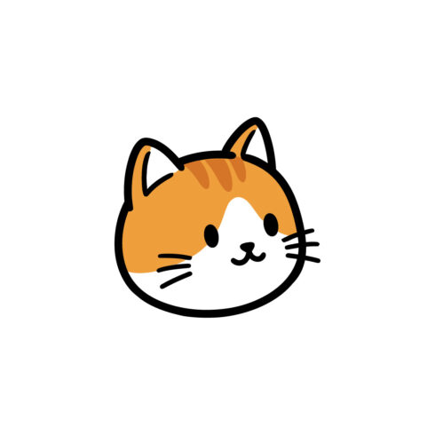 Cute Cartoon Cat Head Icon for Pets and Kids Character cover image.