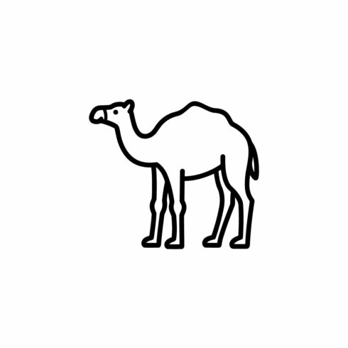 Camel Outline Icon for Desert, Travel, and Wildlife Logo cover image.