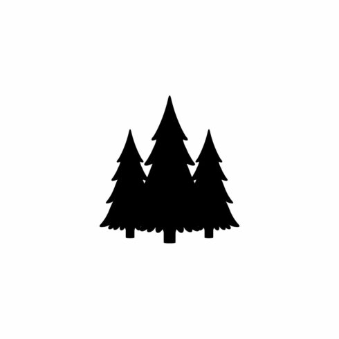 Pine Trees Forest Silhouette Icon for Nature and Outdoor Logo cover image.