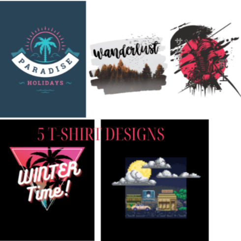 5 Aesthetic T-Shirt Designs Collection cover image.