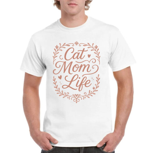 Cat Mom Life Floral Wreath Tee Shirt Gift cover image.