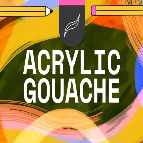Procreate Acrylic Gouache Brushes cover image.