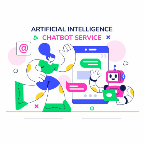 10 AI Chatbot Service Illustration cover image.