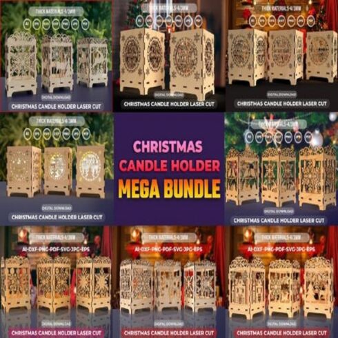 Christmas Candle Holder Mega Bundle cover image.