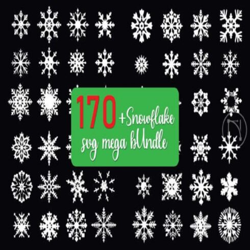 Christmas Snowflake SVG Mega Bundle cover image.