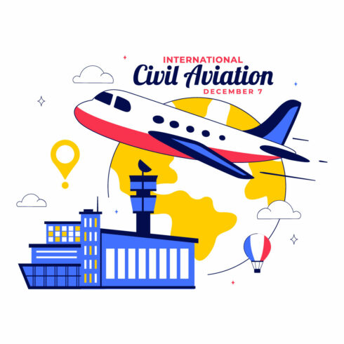 10 International Civil Aviation Day Illustration cover image.