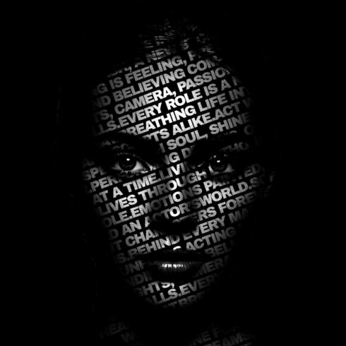Text Portrait Editable Photo Effect cover image.