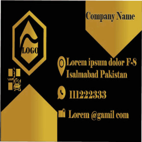 Modern Yellow & Navy Blue Business Card Template cover image.