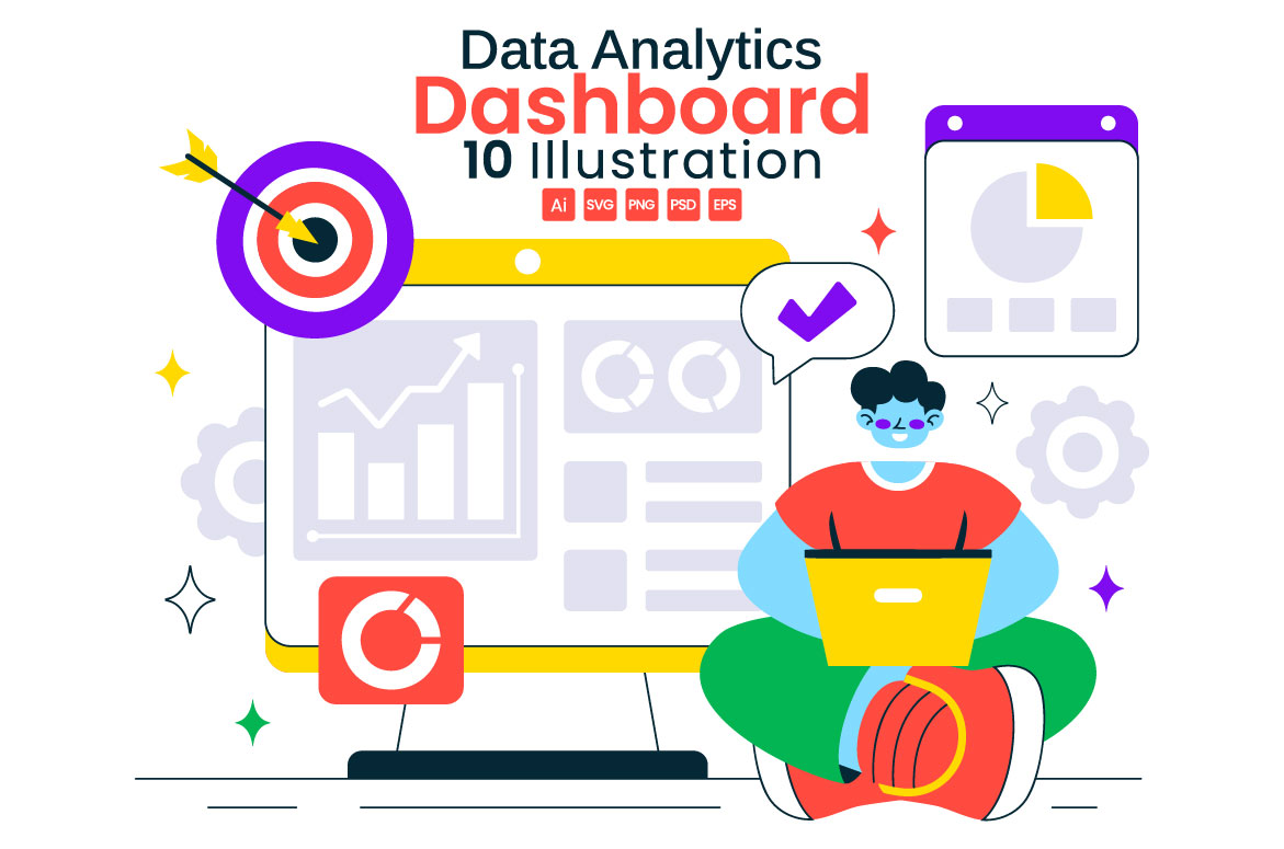 10 Data Analytics Dashboard Illustration - MasterBundles