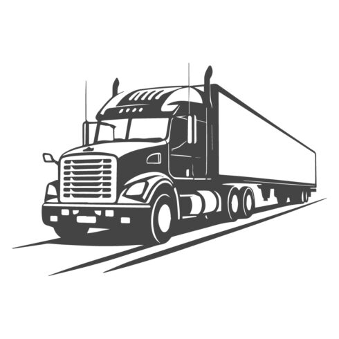 Semi-Truck on the Road - Transportation and Logistics Icon cover image.