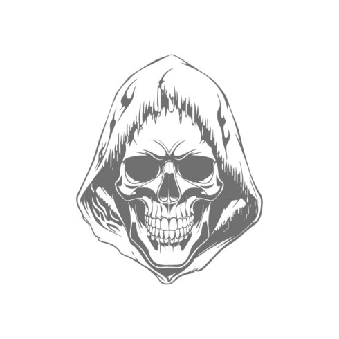 Reaper Skull in Hood Vector Illustration cover image.