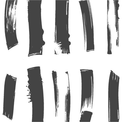 Set of 10 Hand-Painted Grunge Brush Strokes cover image.