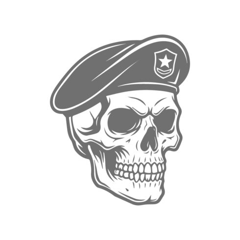 Tactical Soldier Skull in Beret Vector Illustration cover image.