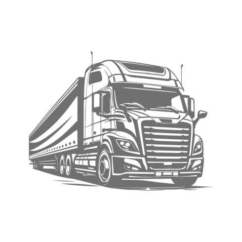 Modern Semi-Truck and Trailer Vector Illustration cover image.