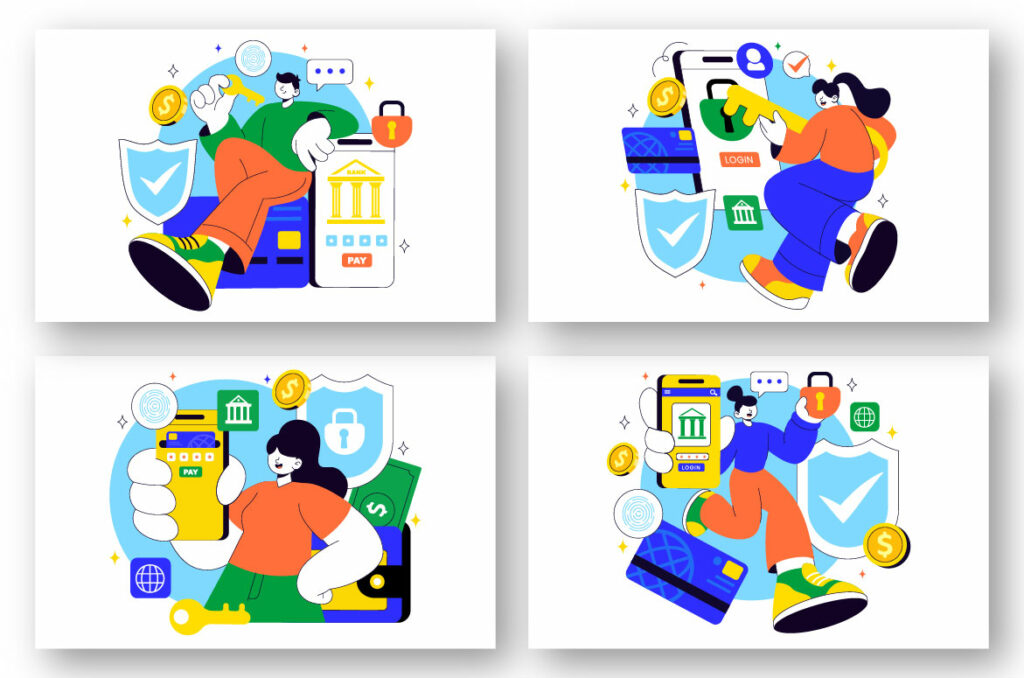 10 Digital Banking Security Illustration - MasterBundles
