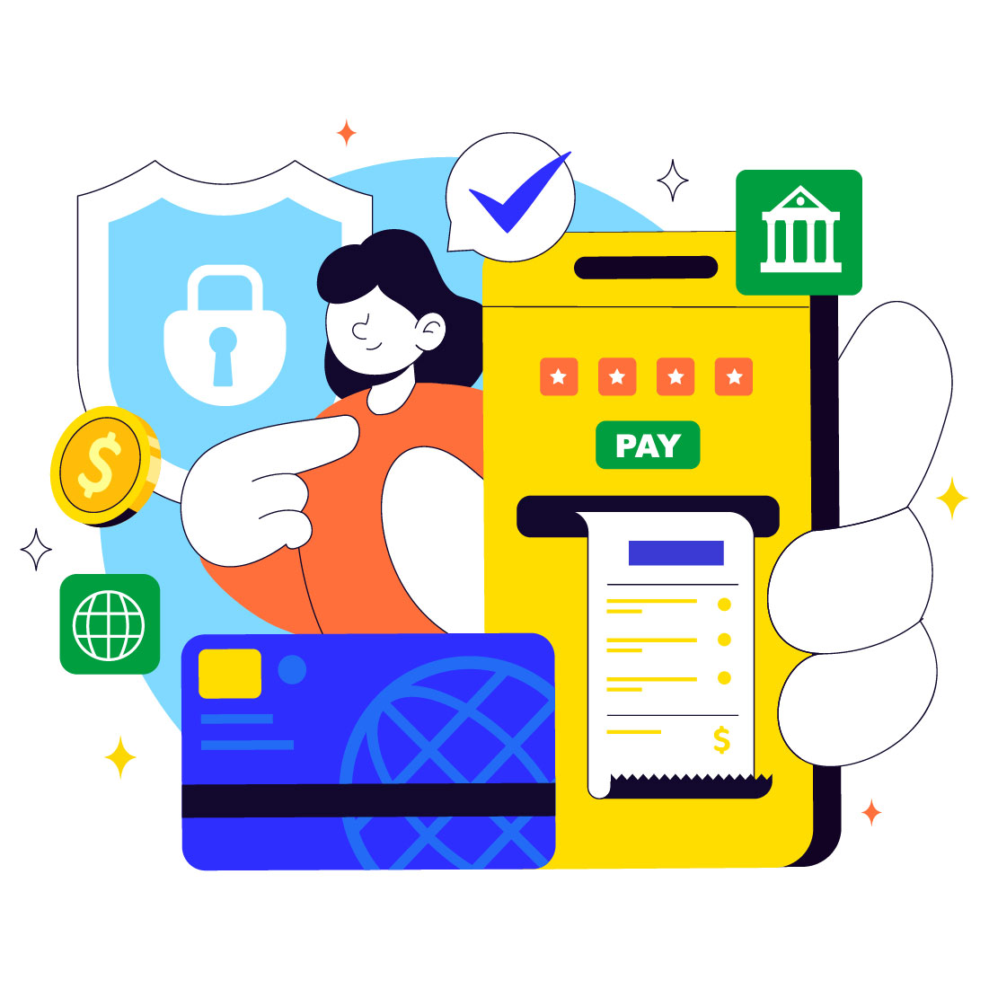 10 Digital Banking Security Illustration - MasterBundles