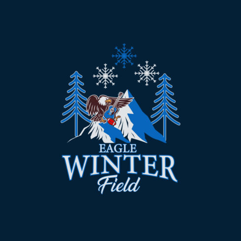 Eagle Winter Field T-Shirt Design cover image.