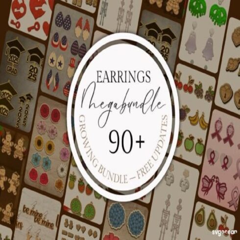 Earrings Laser Cut Mega Bundle cover image.