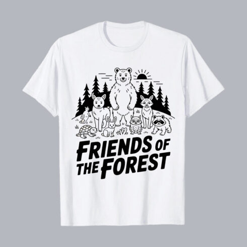 Friends of the Forest T-Shirt – Cute Woodland Animal Design for Nature Lovers T-Shirt Design PNG cover image.