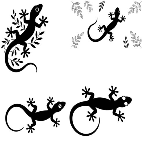 Lizard Silhouette Vector Set – Gecko and Reptile Design Collection vector cover image.