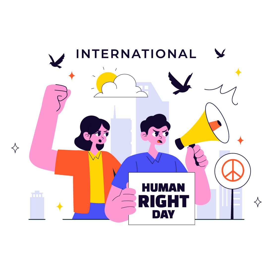 10 International Human Rights Day Illustration - MasterBundles