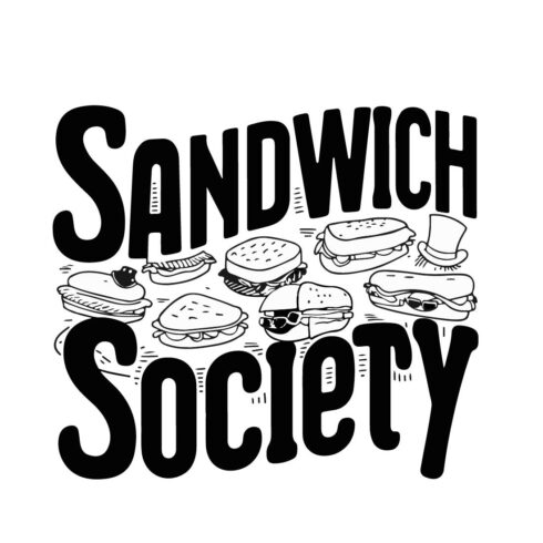 Typography tshirt design "sandwich society" funny tshirt design sticker png jpeg eps 300 dpi perfect for print on demand products cover image.