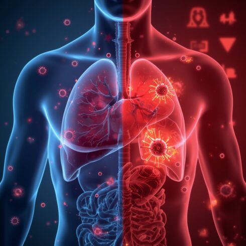 Hepatitis Effect on Human Kidney – Realistic 3D Medical Poster Background and Realistic 3D illustration showing the effects of Hepatitis on the human kidney and liver medical anatomy poster for healthcare and education useAI Generate cover image.