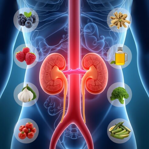 Healthy Foods for Kidney Protection – Medical and Nutrition Awareness Poster and Unhealthy Foods Damaging the Liver – Increased Hepatitis Risk Medical Awareness Poster AI cover image.