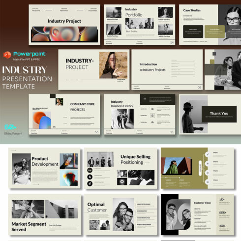 Industry Project Powerpoint Presentation Template cover image.