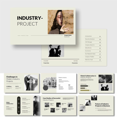 Industry Project Google Slide Presentation Template cover image.
