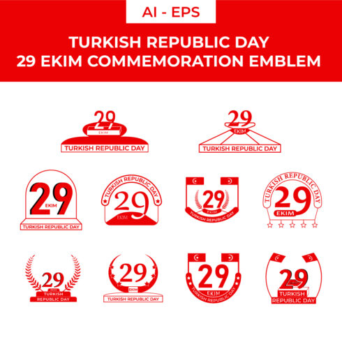 Turkish Republic Day 29 Ekim Celebration Graphic cover image.
