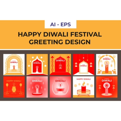 Happy Diwali Festival Greeting Design cover image.