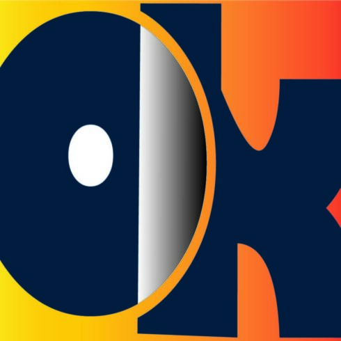 two latter logos like OK and BYE colorfully logos in different colors best ART WORK cover image.