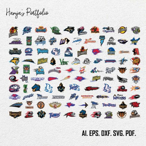 American Football Team Logos ll sport logo vector design cover image.