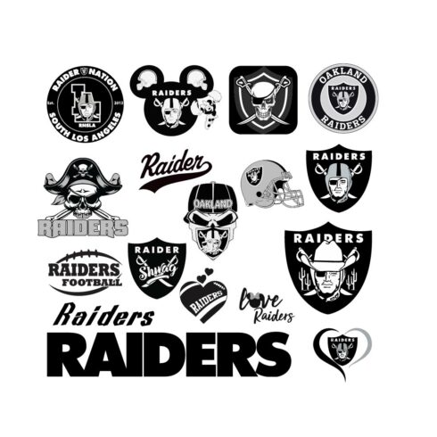 Las Vegas Raiderrs Football SVG ll Oakland Raiders SVG ll Sport vector logo set cover image.
