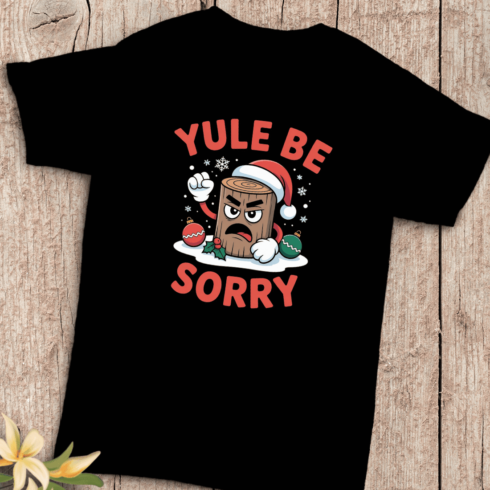 Yule Be Sorry Grumpy T-Shirt Design cover image.