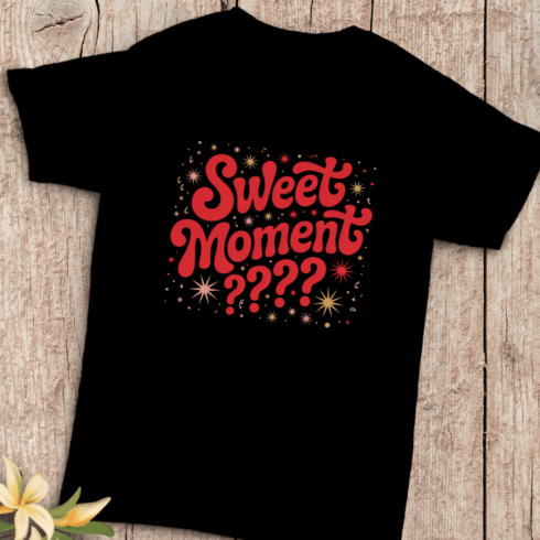 Sweet Moment Quote with Stars T-shirt Design cover image.