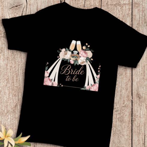 Romantic Bride to Be T-Shirt Design cover image.