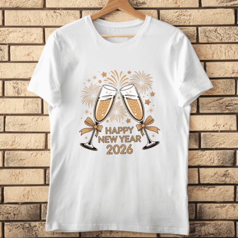 Glamorous New Year 2026 T-shirt Design cover image.