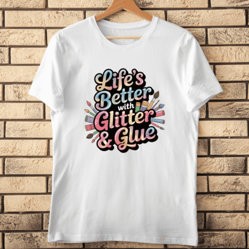 Cute Crafting Quote with Sprinkles Typography T-Shirt Design cover image.