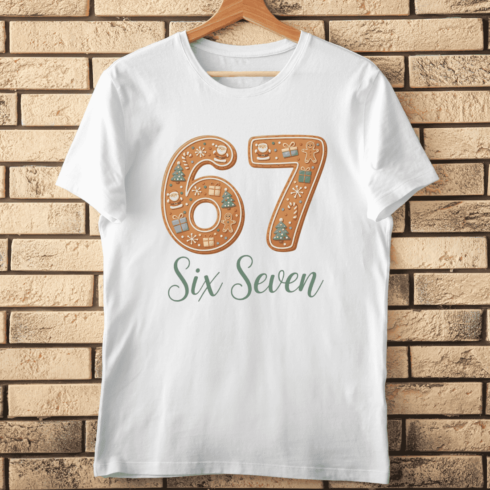 Gingerbread Number 67 T-Shirt Design cover image.
