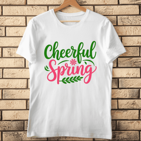 Cheerful Spring Typography T-Shirt Design cover image.