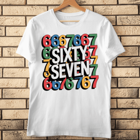 Sixty-Seven Retro Typography T-Shirt Design cover image.