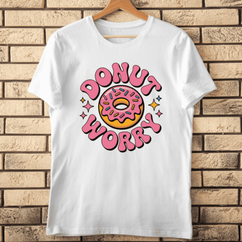 Pink Glazed Donut T-Shirt Design cover image.