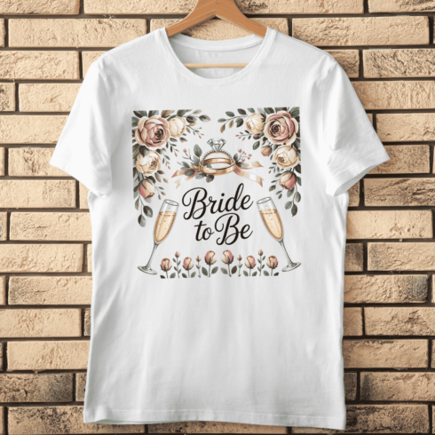 Watercolor Bridal Shower T-Shirt Design cover image.