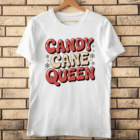 Vintage Holiday Text With Snowflakes T-Shirt Design cover image.